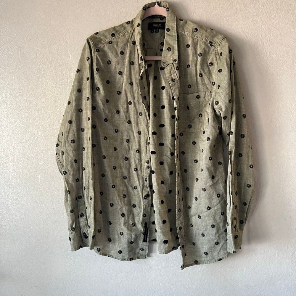 Roark polka dot button down flannel shirt